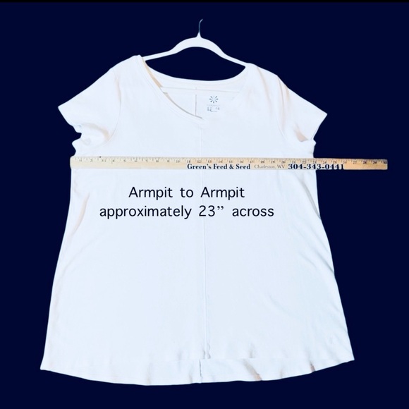 Isaac Mizrahi Live! Essentials Pima Cotton V-Neck Tunic. White. Size 2X - Picture 8 of 13